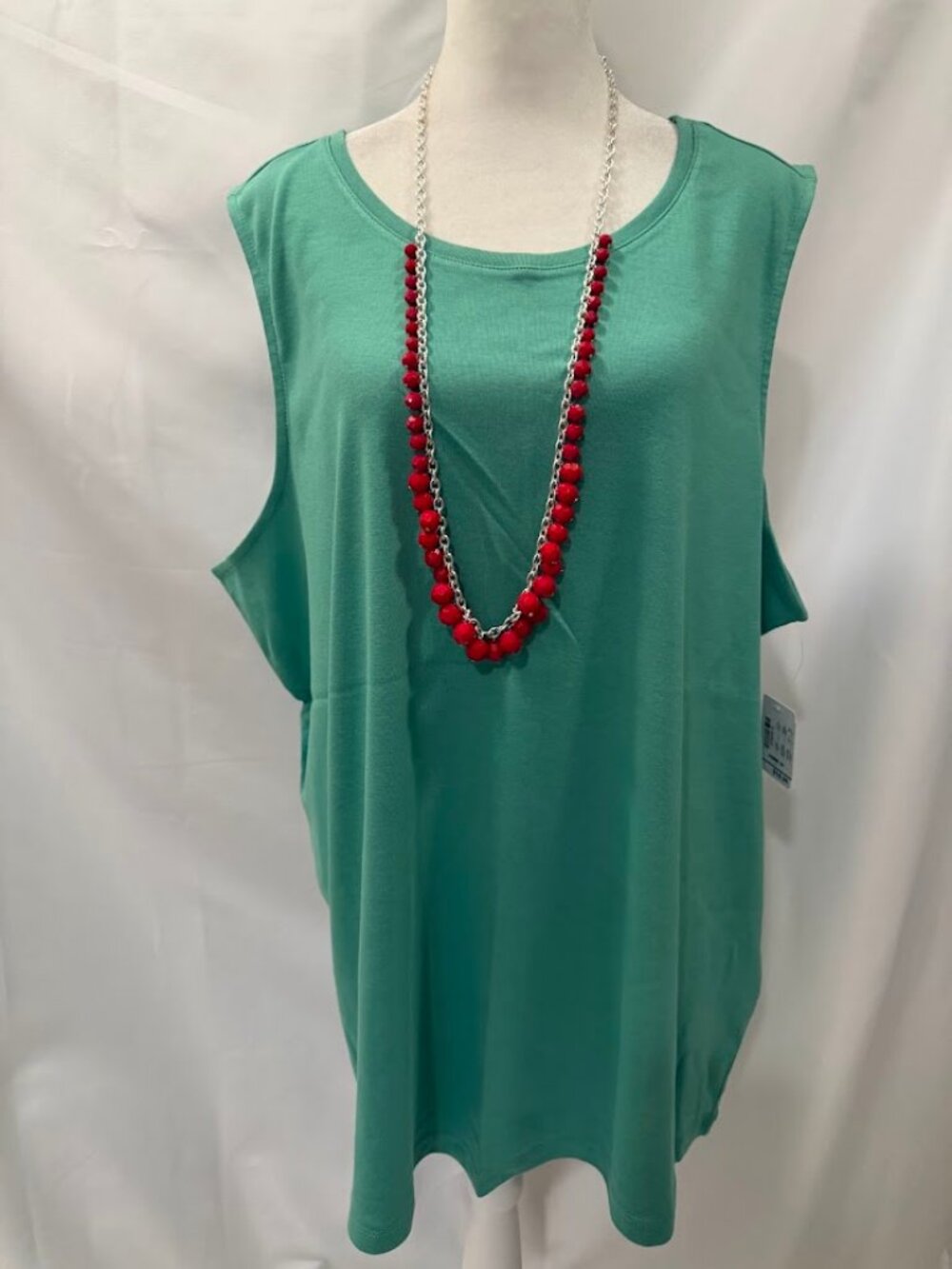 NWT CJ BANKS Light Green Tank Top (100% Cotton) - 3x